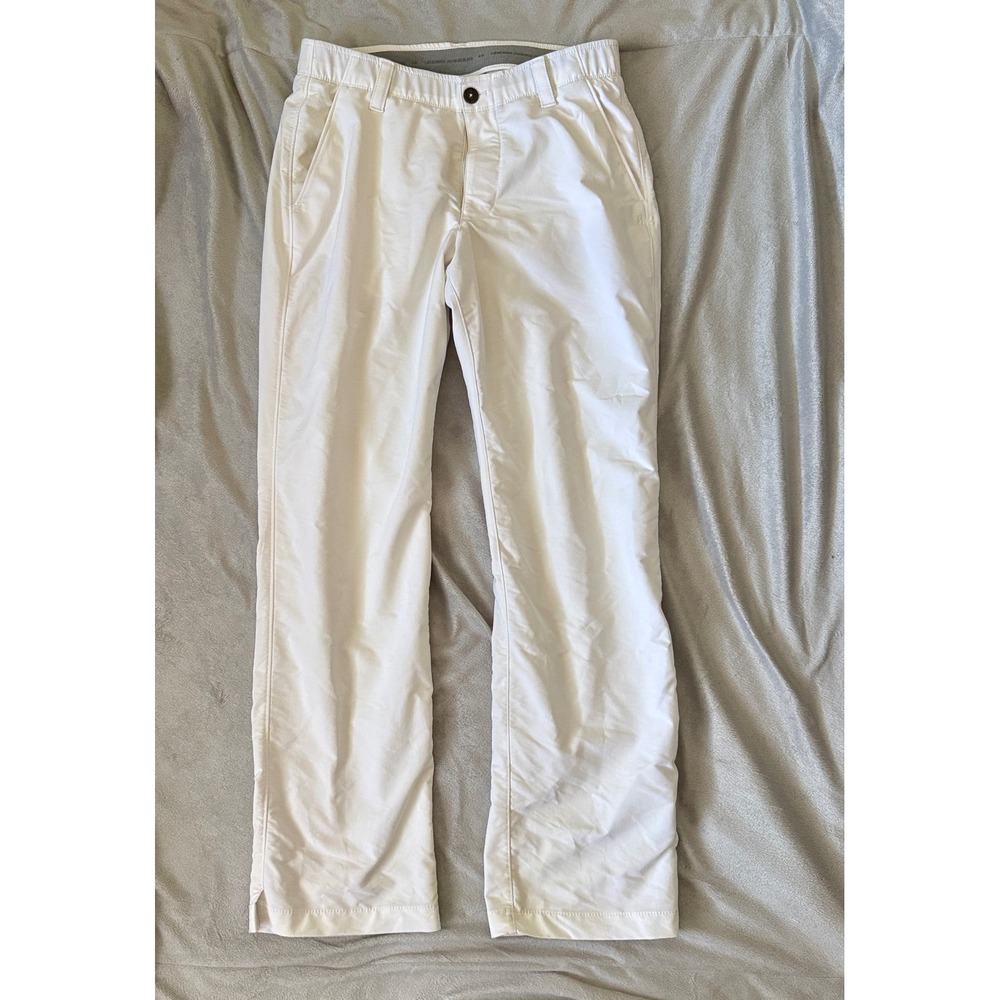 Under Armour Golf Pants Mens 32/30 White Performance‎ Stretch Athletic